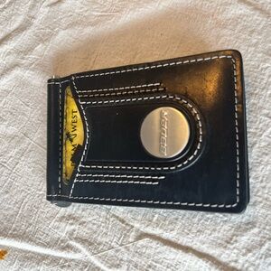 Bauer Palm West RFID Black Money Clip with Silver Detail